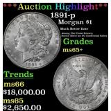 ***Major Highlight*** 1891-p Morgan Dollar $1 ms65