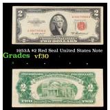 1953A $2 Red Seal United States Note Grades vf++