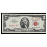 1963 $2 Red Seal United States Note Grades Choice