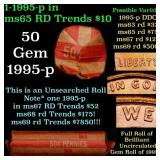 BU Shotgun Lincoln 1c roll, 1995-p 50 pcs Bank Wra