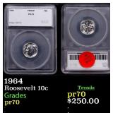 1964 Proof Roosevelt Dime 10c pr70 SEGS