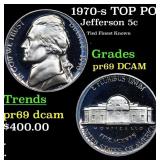 1970-s Proof Jefferson Nickel TOP POP! 5c Graded p