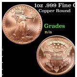 1oz .999 Fine Copper Bullion Round - Saint Gaudens