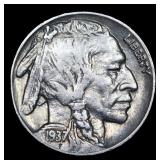 1937-p Buffalo Nickel 5c Grades Choice AU