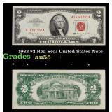 1963 $2 Red Seal United States Note Grades Choice