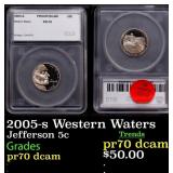2005-s Western Waters Proof Jefferson Nickel 5c pr