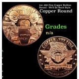 1oz .999 Fine Copper Bullion Round - We
