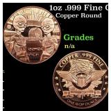 1oz .999 Fine Copper Bullion Round - We