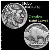 Hobo Buffalo Nickel 5c Grades Hand Carved