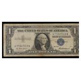 1957 $1 Blue Seal Silver Certificate Grades vf+