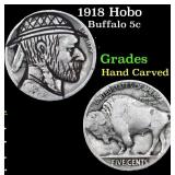 1918 Hobo Buffalo Nickel 5c Grades Hand Carved