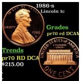 1986-s Proof Lincoln Cent 1c pr70 rd DCAM SEGS