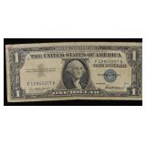 1957 $1 Blue Seal Silver Certificate Grades vf+