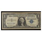 1957 $1 Blue Seal Silver Certificate Grades vf+