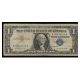 1957A $1 Blue Seal Silver Certificate Grades vf+