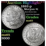 ***Major Highlight*** 1892-p Morgan Dollar $1 ms65