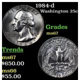 1984-d Washington Quarter 25c Grades GEM++ Unc