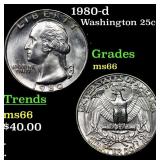 1980-d Washington Quarter 25c Grades GEM+ Unc