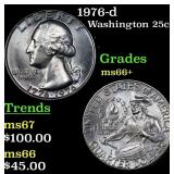 1976-d Washington Quarter 25c Grades GEM++ Unc