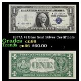 1957A $1 Blue Seal Silver Certificate Grades Gem+