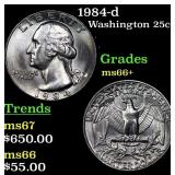 1984-d Washington Quarter 25c Grades GEM++ Unc
