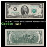1976 $2 Green Seal Federal Reserve Note Grades Sel