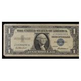 1957 $1 Blue Seal Silver Certificate Grades vf+