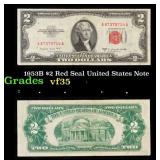1953B $2 Red Seal United States Note Grades vf++