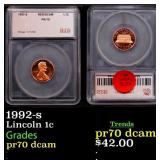 1992-s Proof Lincoln Cent 1c pr70 dcam SEGS