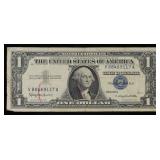 1957B $1 Blue Seal Silver Certificate Grades vf+