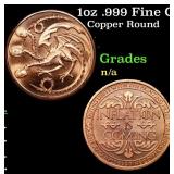 1oz .999 Fine Copper Bullion Round - Inflation Dra