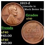 1913-d Lincoln Cent 1c Grades xf