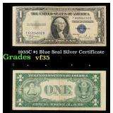 1935C $1 Blue Seal Silver Certificate Grades vf++