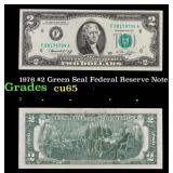 1976 $2 Green Seal Federal Reserve Note Grades Gem