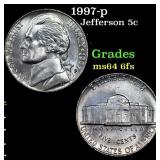 1997-p Jefferson Nickel 5c Grades Choice Unc 6fs