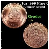 1oz .999 Fine Copper Bullion Round - Aztec Calenda