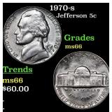 1970-s Jefferson Nickel 5c Grades GEM+ Unc