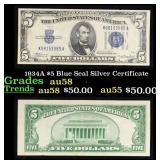 1934A $5 Blue Seal Silver Certificate Grades Choic