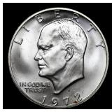 1972-s Silver Eisenhower Dollar $1 Grades GEM++ Un