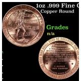 1oz .999 Fine Copper Bullion Round - Second Amendm
