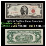 1963A $2 Red Seal United States Note Grades Gem CU