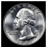 1987-d Washington Quarter 25c Grades GEM++ Unc