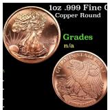 1oz .999 Fine Copper Bullion Round - Walking Liber