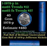 BU Shotgun Jefferson 5c roll, 1998-p 40 pcs Bank $