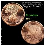 1oz .999 Fine Copper Bullion Round - Walking Liber