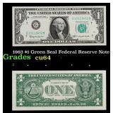 1963 $1 Green Seal Federal Reserve Note Grades Cho