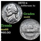 1970-s Jefferson Nickel 5c Grades GEM+ Unc