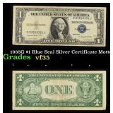 1935G $1 Blue Seal Silver Certificate Grades vf++