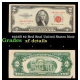 1953B $2 Red Seal United States Note Grades xf det
