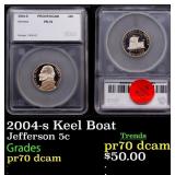 2004-s Keel Boat Proof Jefferson Nickel 5c pr70 dc